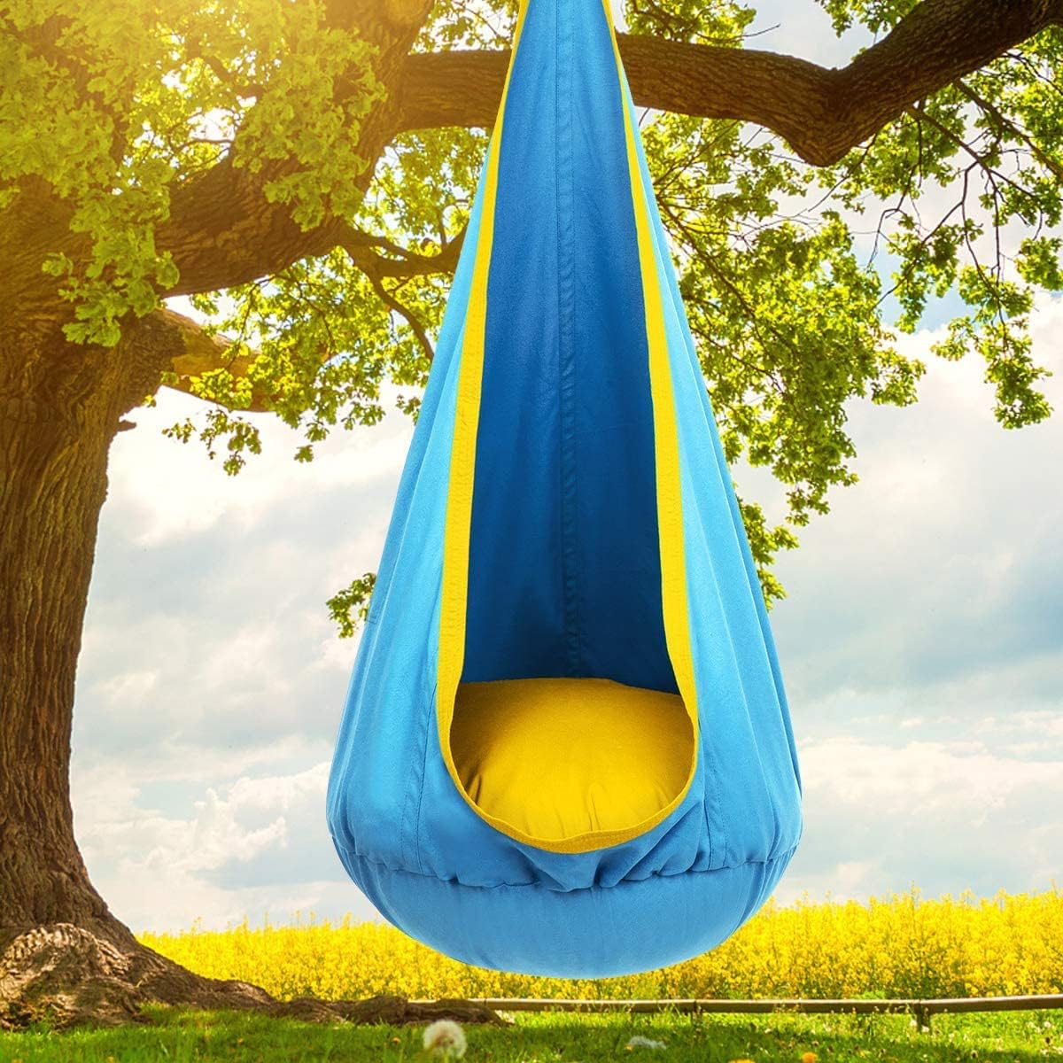 CozyNest - Kids Hanging Chair with Inflatable Cushion