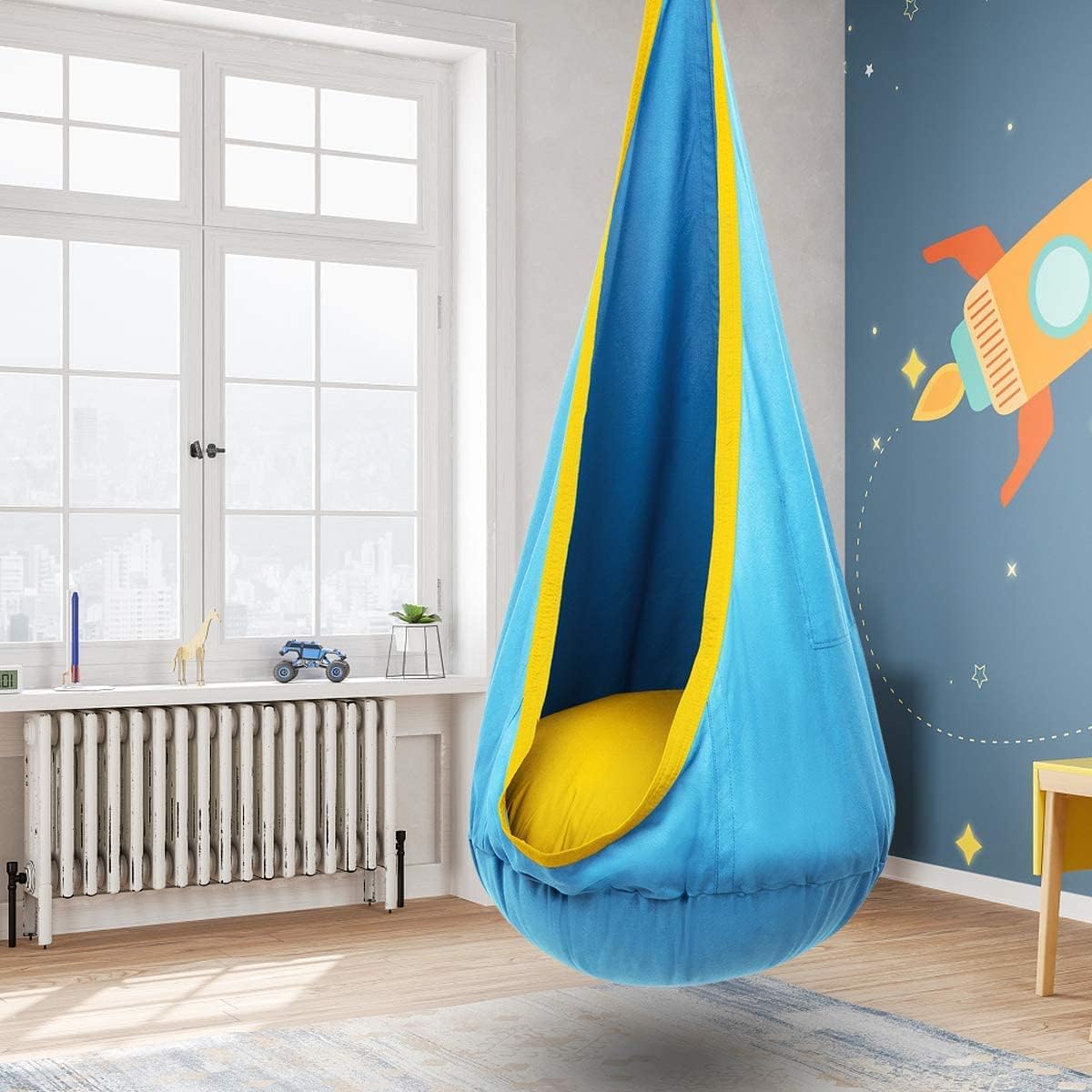 CozyNest - Kids Hanging Chair with Inflatable Cushion